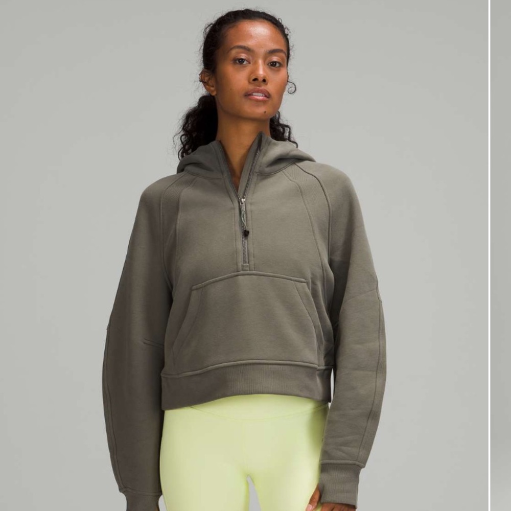 Lululemon Scuba Oversized 1/2 Zip Hoodie Grey Sage XS/S
